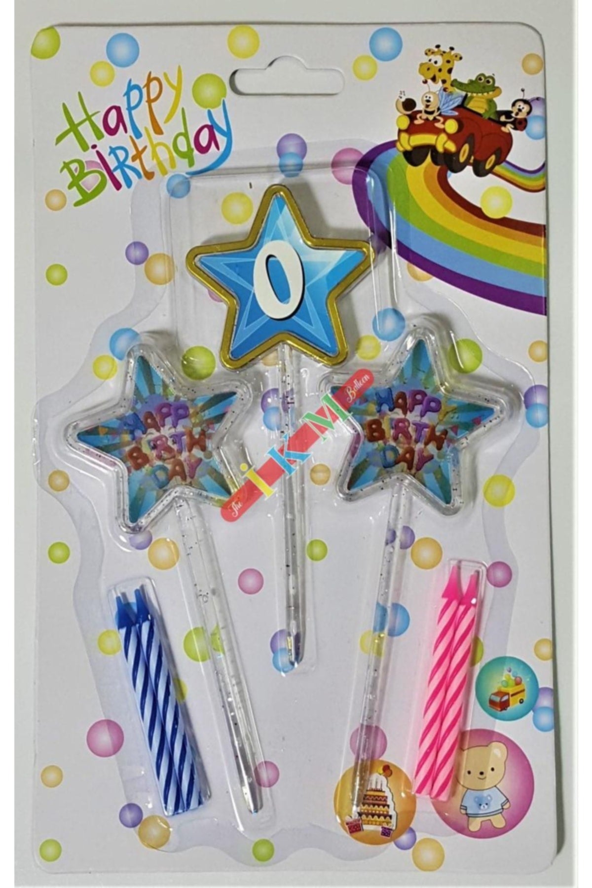 Yıldız Figürlü 3d Tasarımlı Mum Mavi Renk 0 Rakamı 13 Cm (Agamograph Mum)