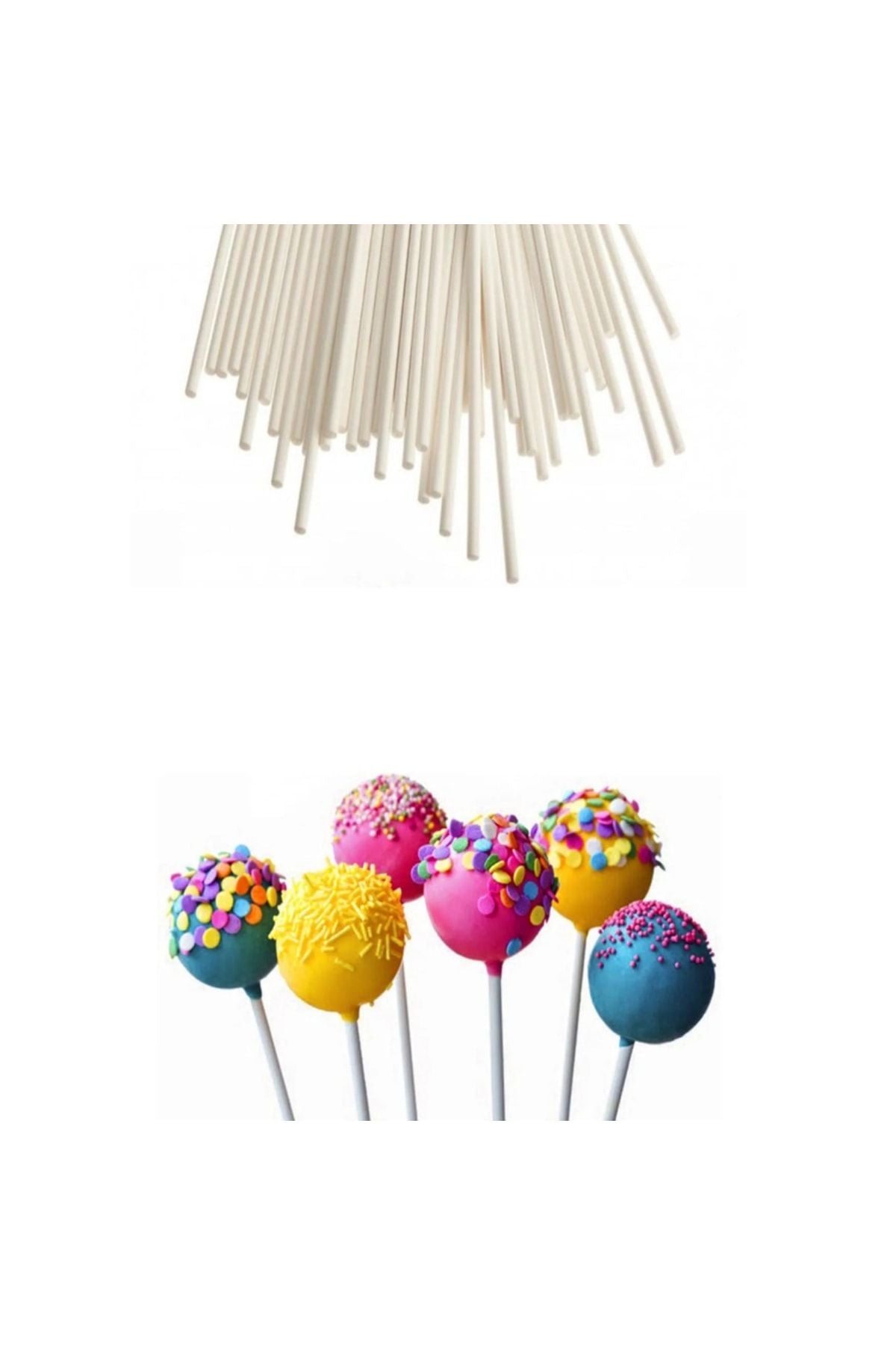 Pop Kek Mini Kek Lolipop Şeker Standı Seti 102 Parça Lolipop Cake Pops Çubuğu 100lü Cakepops Kalıbı