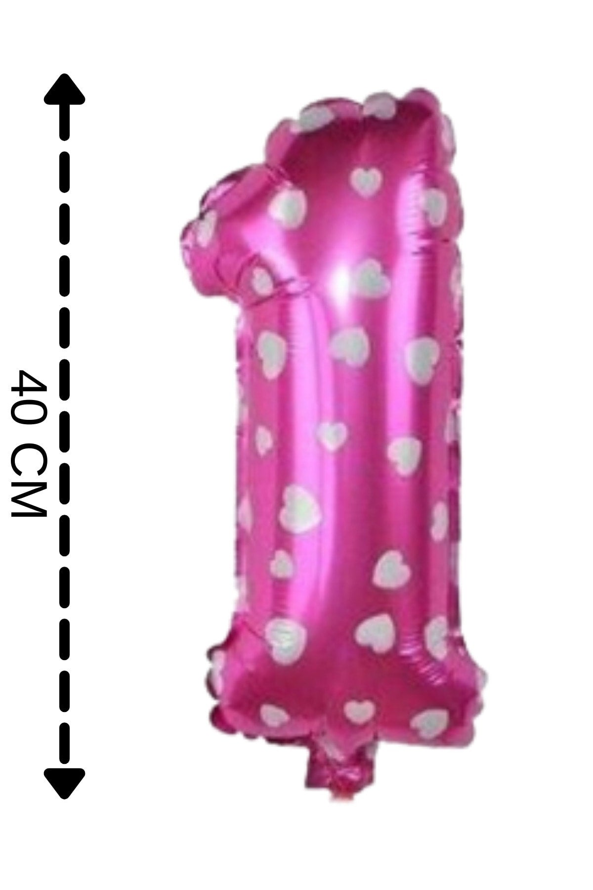 Folyo Balon 1 Rakamı Helyum Balon 40 Cm Pembe Renk