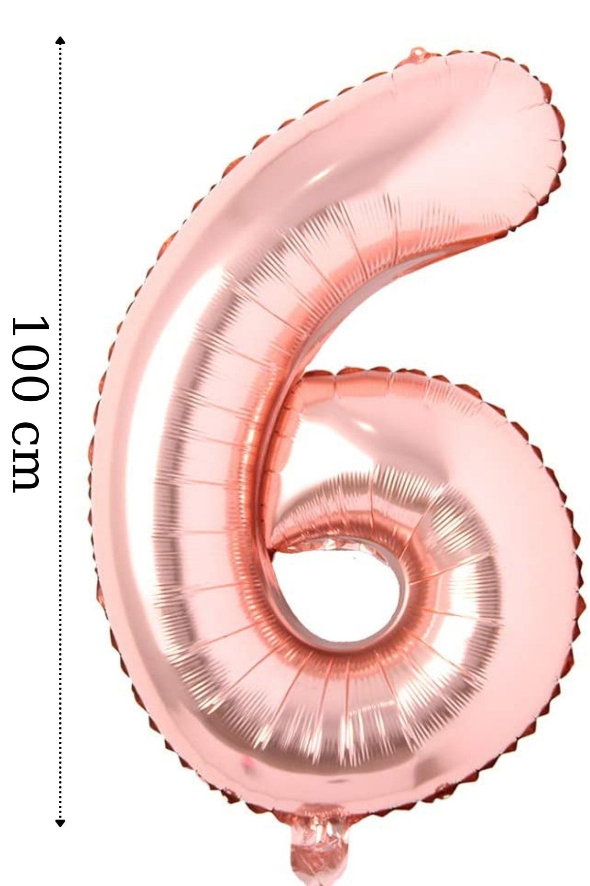 Folyo Balon 6 Rakamı Helyum Balon 100 Cm Rose Renk
