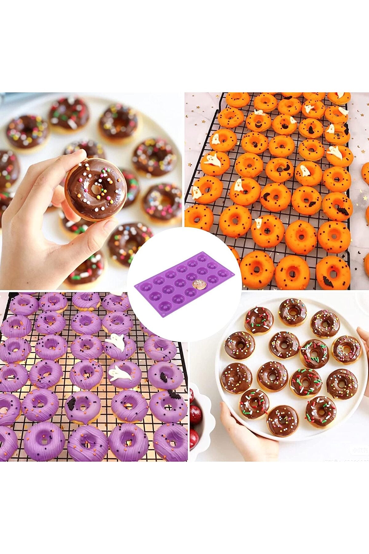 Silikon Donut Kek Çikolata Kalıbı 18'li