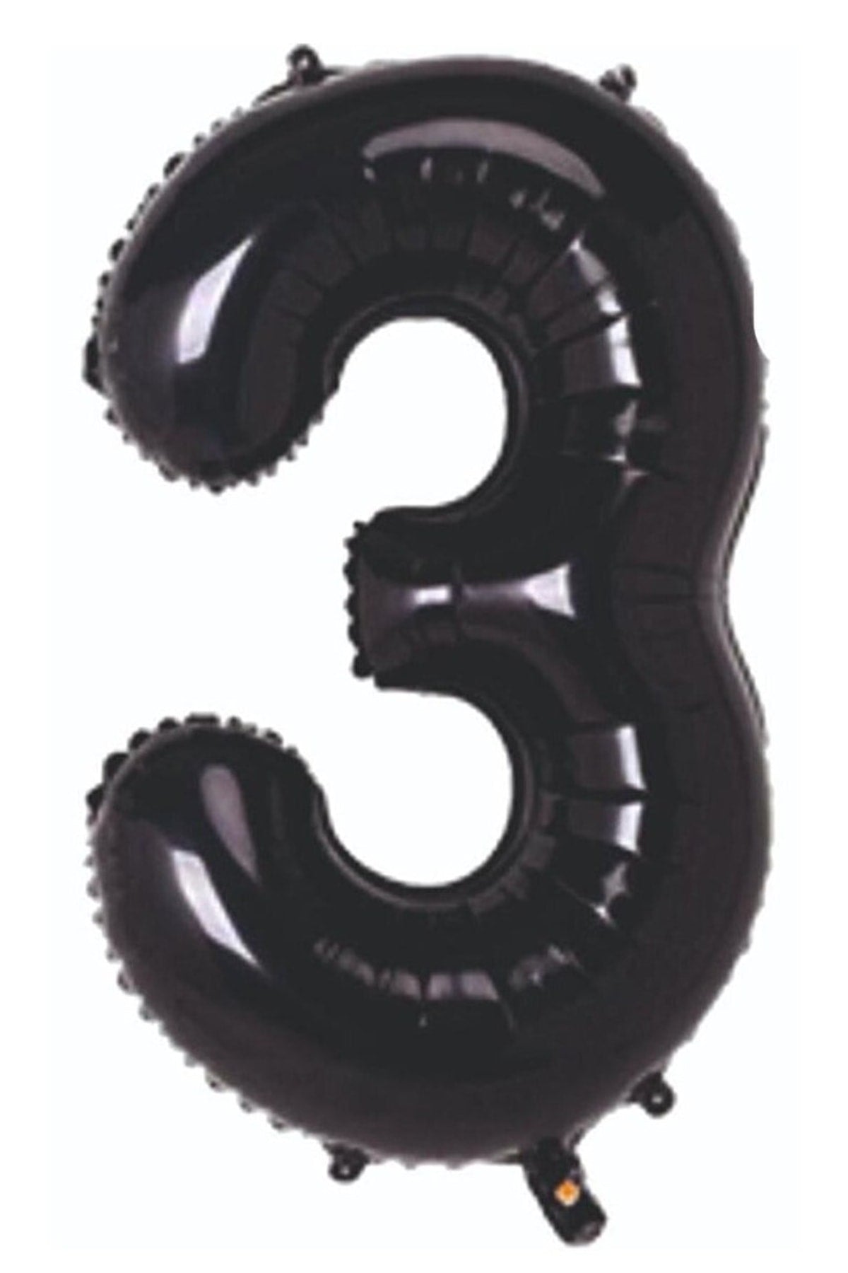 Folyo Balon 3 Rakamı Helyum Balon 100 Cm Siyah Renk