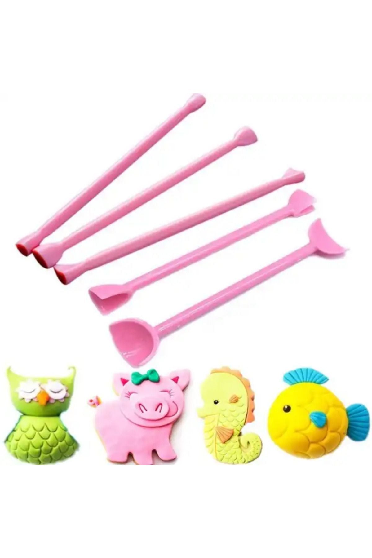 Göz Ağız Modelleme Seti 5li Şeker Hamuru Şekillendirici Marzipan Şekillendirme Seti Pasta Modelleme Seti