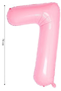 Folyo Balon 7 Rakamı Helyum Balon Pembe Renk