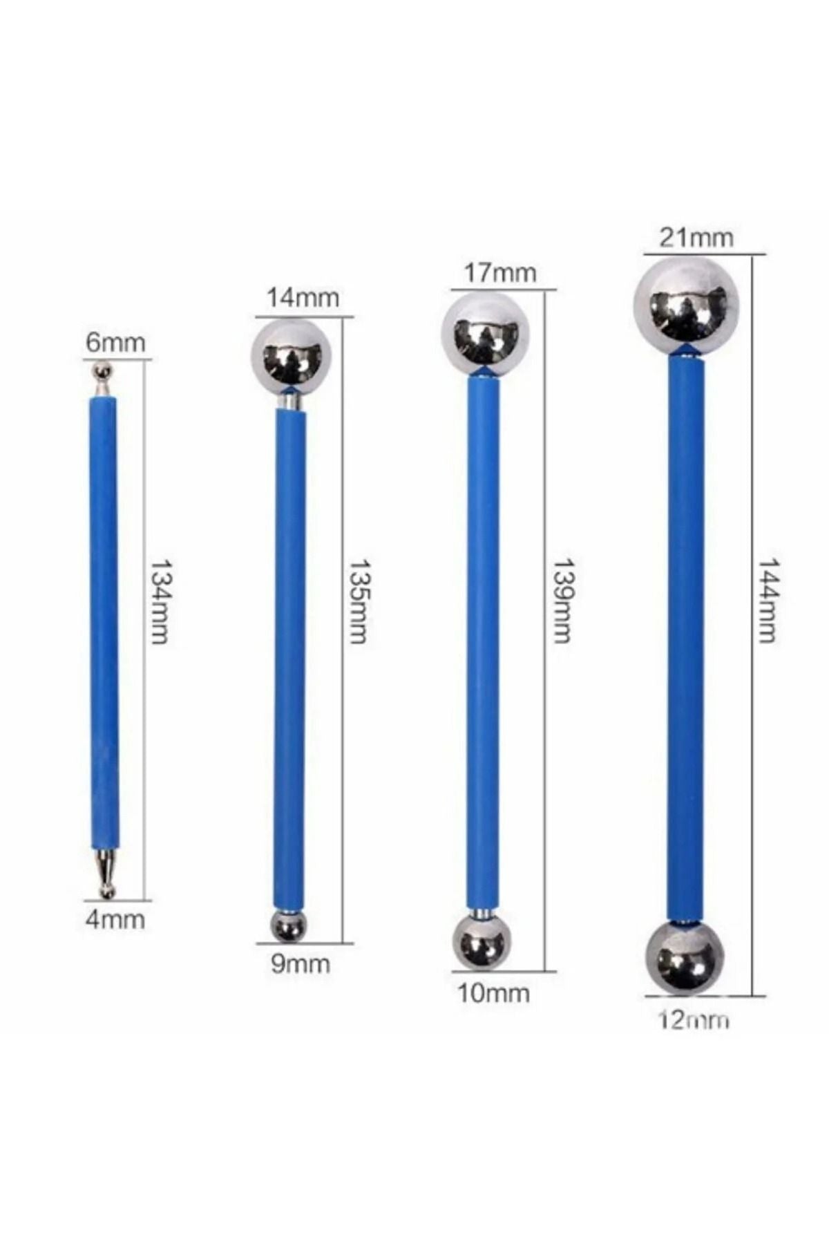 Marzipan Seti Metal 4lü Şeker Hamuru Şekillendirme Göz Modelleme Pasta Figür Çiçek Yapma Seti