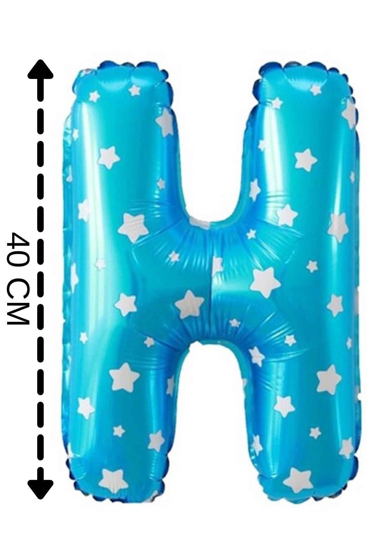 Folyo Balon H Harfi Helyum Balon 40 Cm Mavi Renk