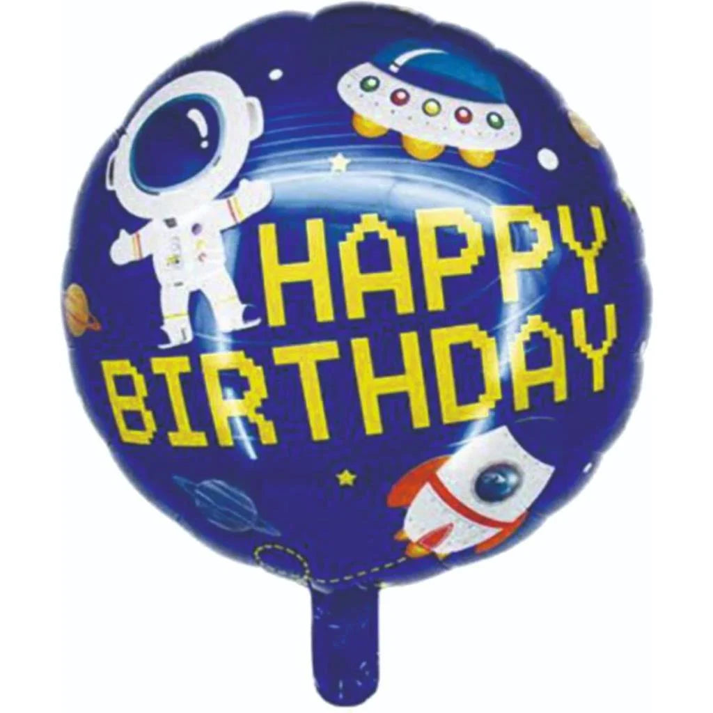 Uzay Temalı Happy Birthday Folyo Balon