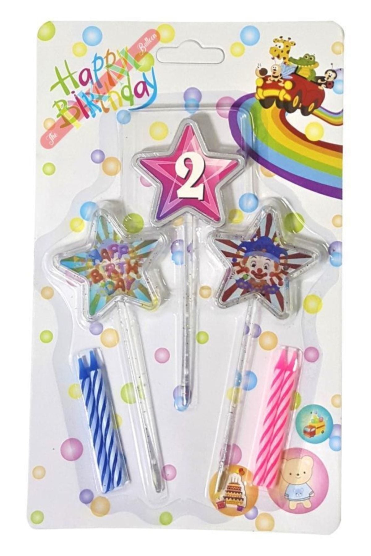 Yıldız Figürlü 3d Tasarımlı Mum Pembe Renk 2 Rakamı 13 Cm (Agamograph Mum)