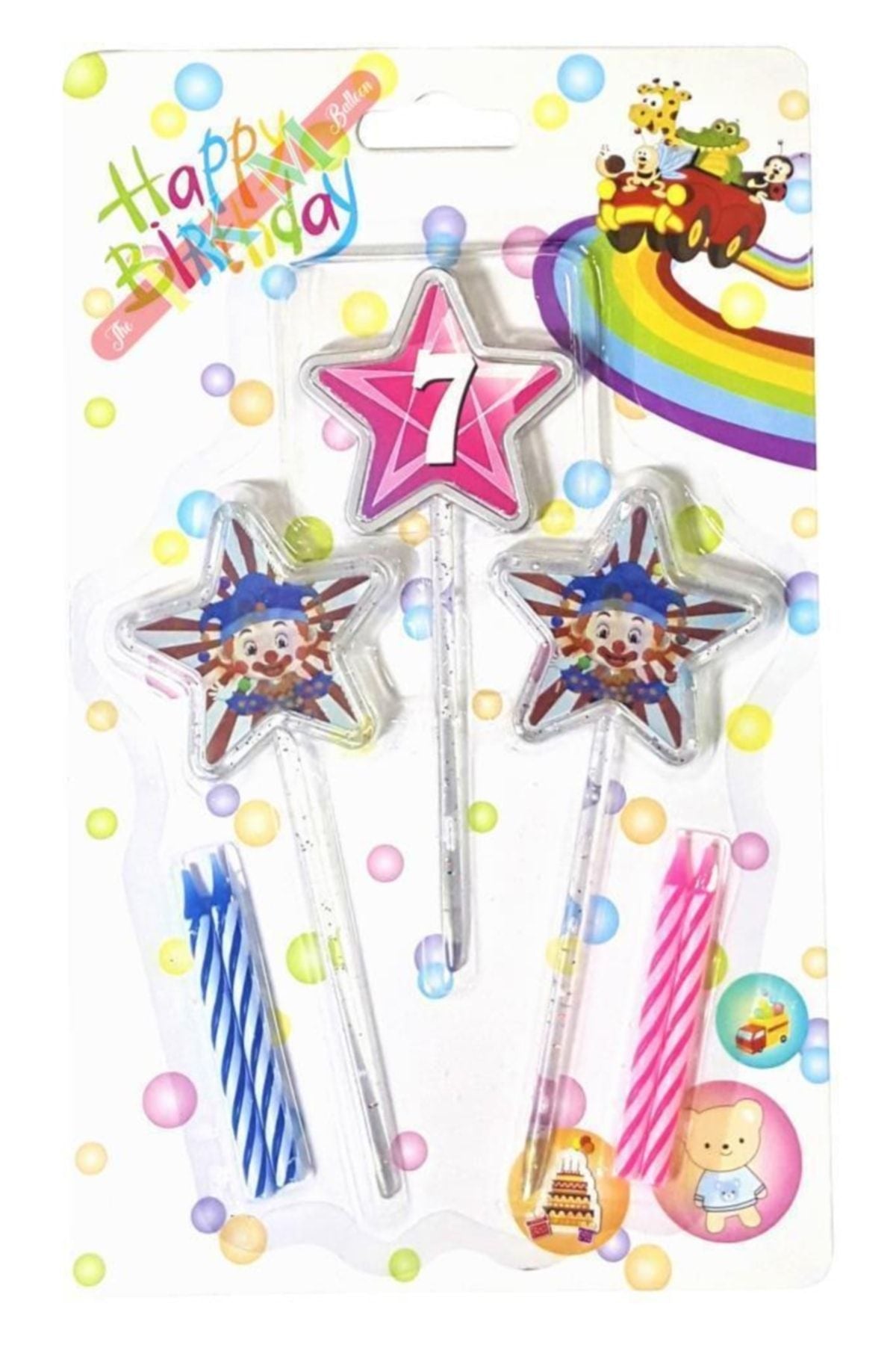 Yıldız Figürlü 3d Tasarımlı Mum Pembe Renk 7 Rakamı 13 Cm (Agamograph Mum)