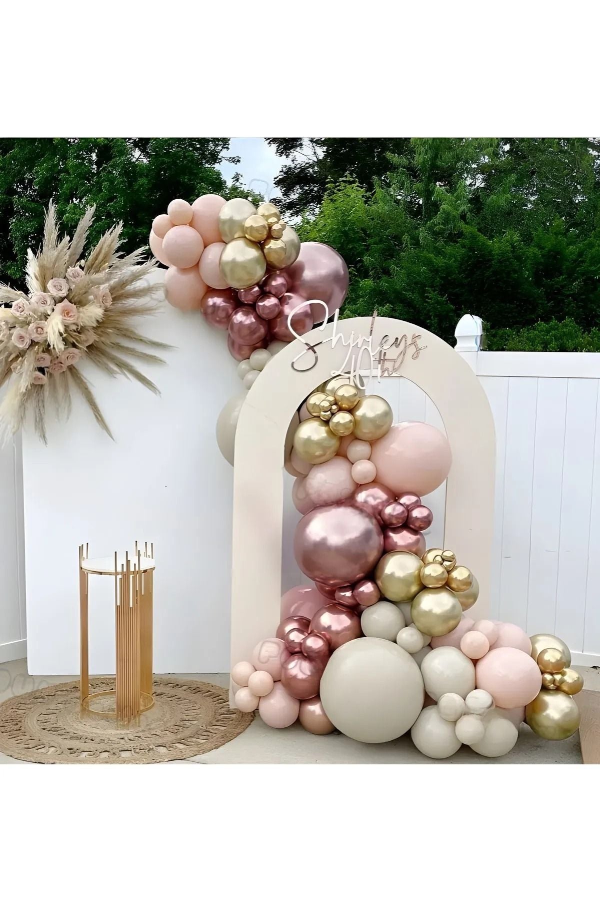 Pudra Pembe Gold Rosegold Doğum Günü Bride To Be Balon Kiti Zinciri
