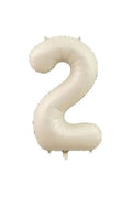 Folyo Balon 2 Rakamı Helyum Balon 76 Cm Krem Renk