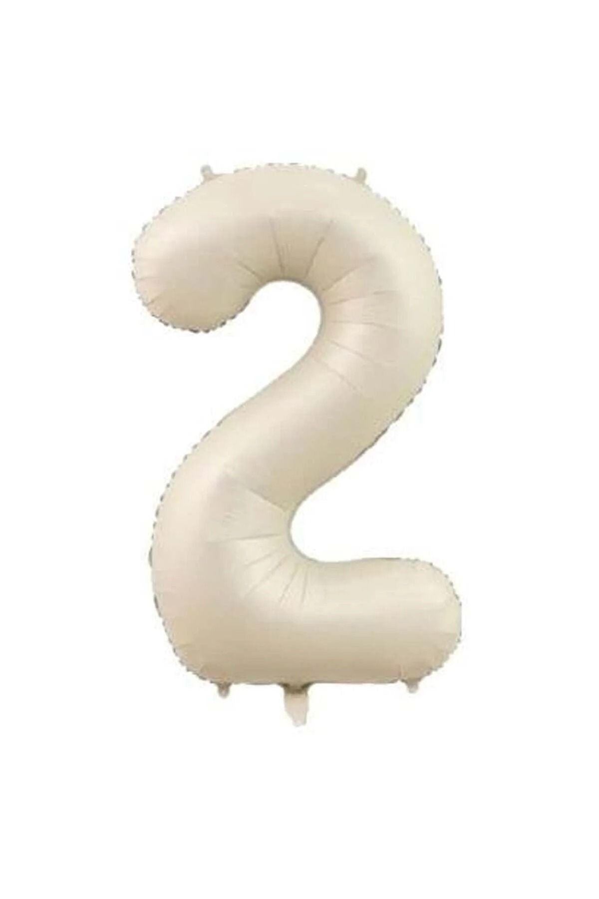 Folyo Balon 2 Rakamı Helyum Balon 76 Cm Krem Renk