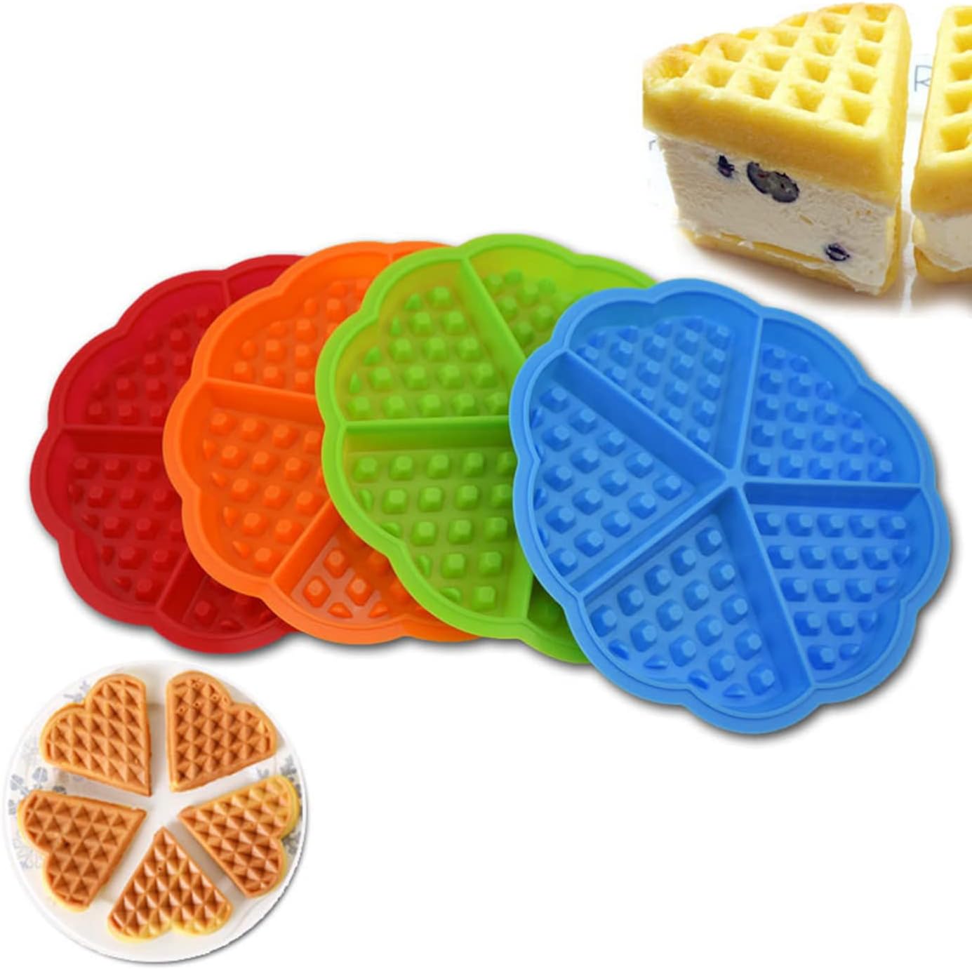 Silikon Kalp Desenli Kek Çikolata Waffle Kalıbı