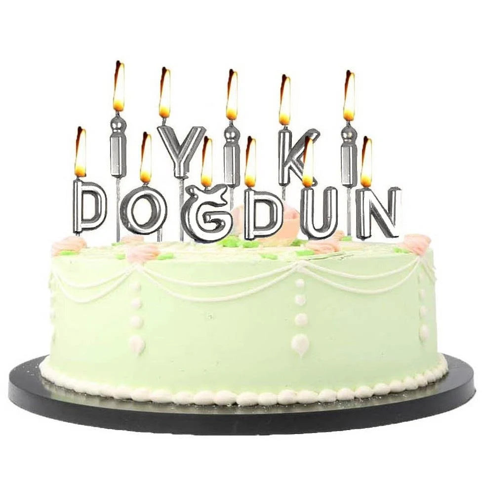 İyi ki Doğdun Pasta Mumu Gümüş