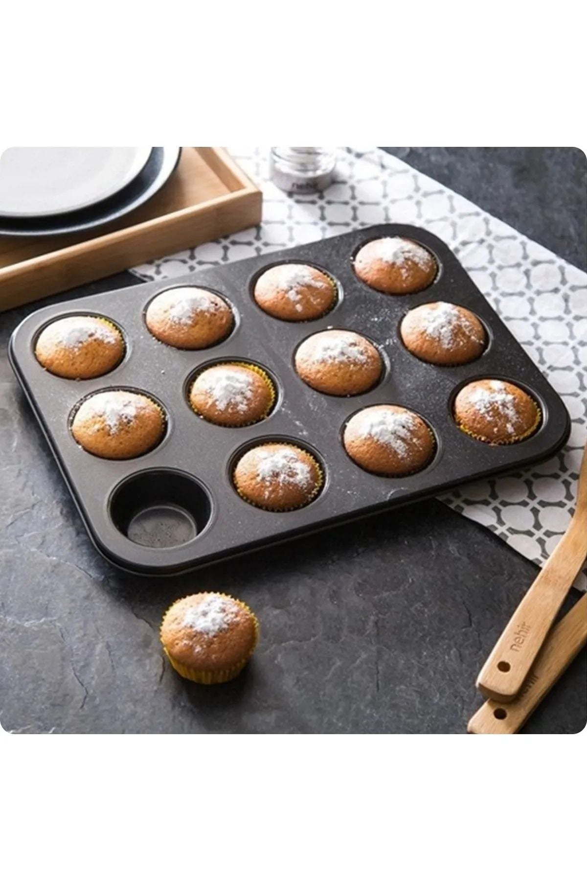 Muffin Yanmaz Tepsi Cupcake Tepsi 12'li