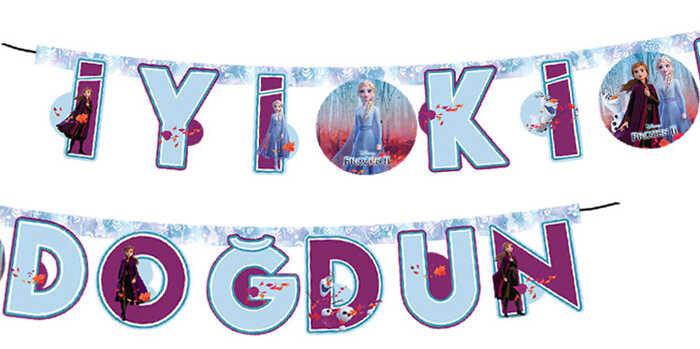 Frozen Temalı İyi ki Doğdun Flama