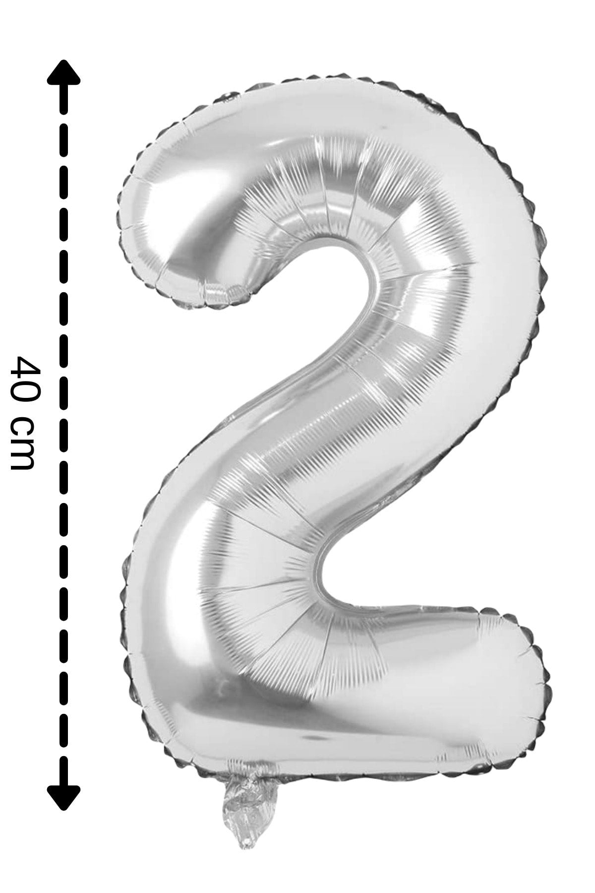 Folyo Balon 2 Rakamı Helyum Balon 40 Cm Gümüş Renk