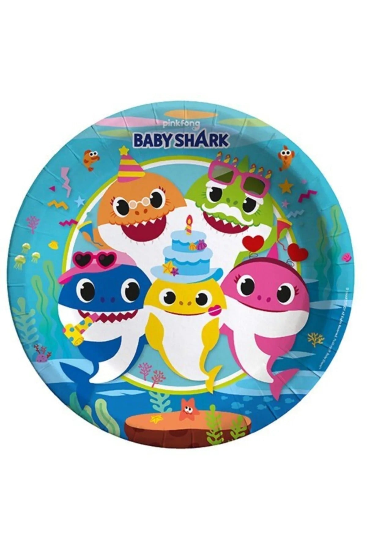 Baby Shark Temalı Karton Tabak