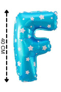 Folyo Balon F Harfi Helyum Balon 40 Cm Mavi Renk