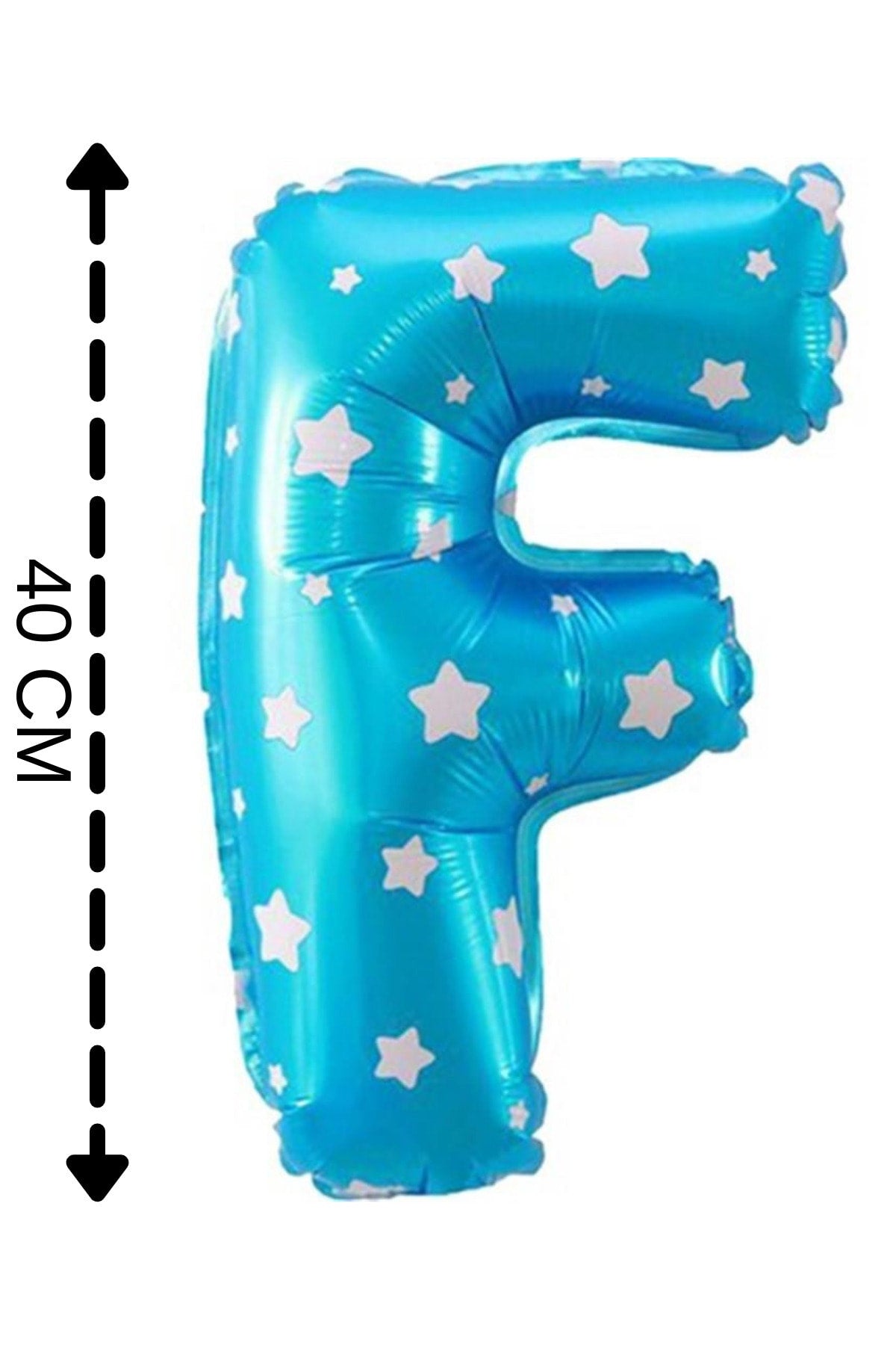 Folyo Balon F Harfi Helyum Balon 40 Cm Mavi Renk