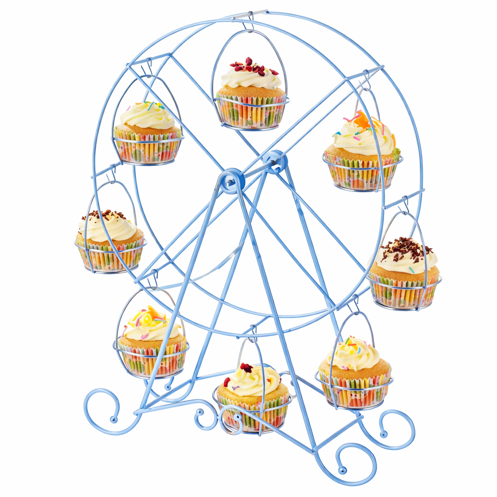 Metal Cupcake Standı Dönme Dolap – Kek ve Cupcake Sunum Standı