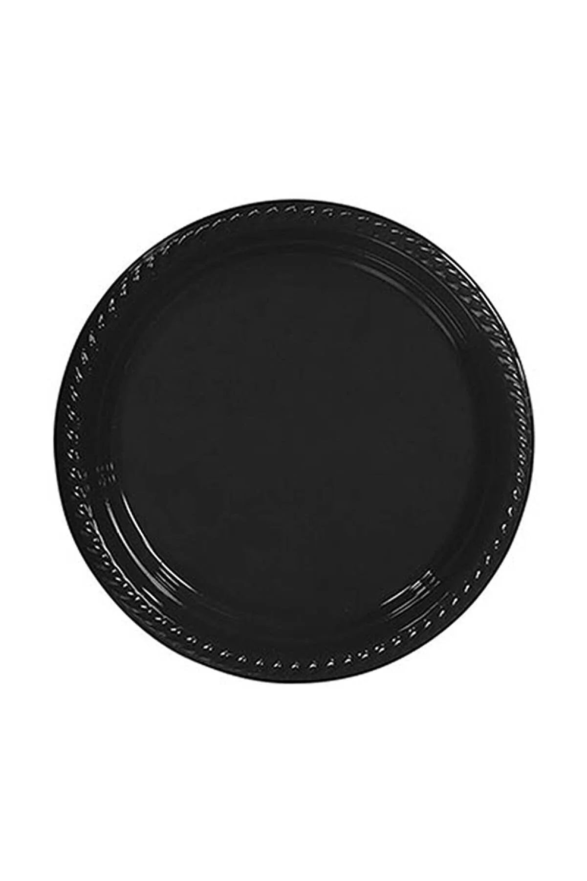 Tabak Plastik Tabak 25 Adet Siyah
