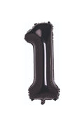 Folyo Balon 1 Rakamı Helyum Balon 76 Cm Siyah Renk