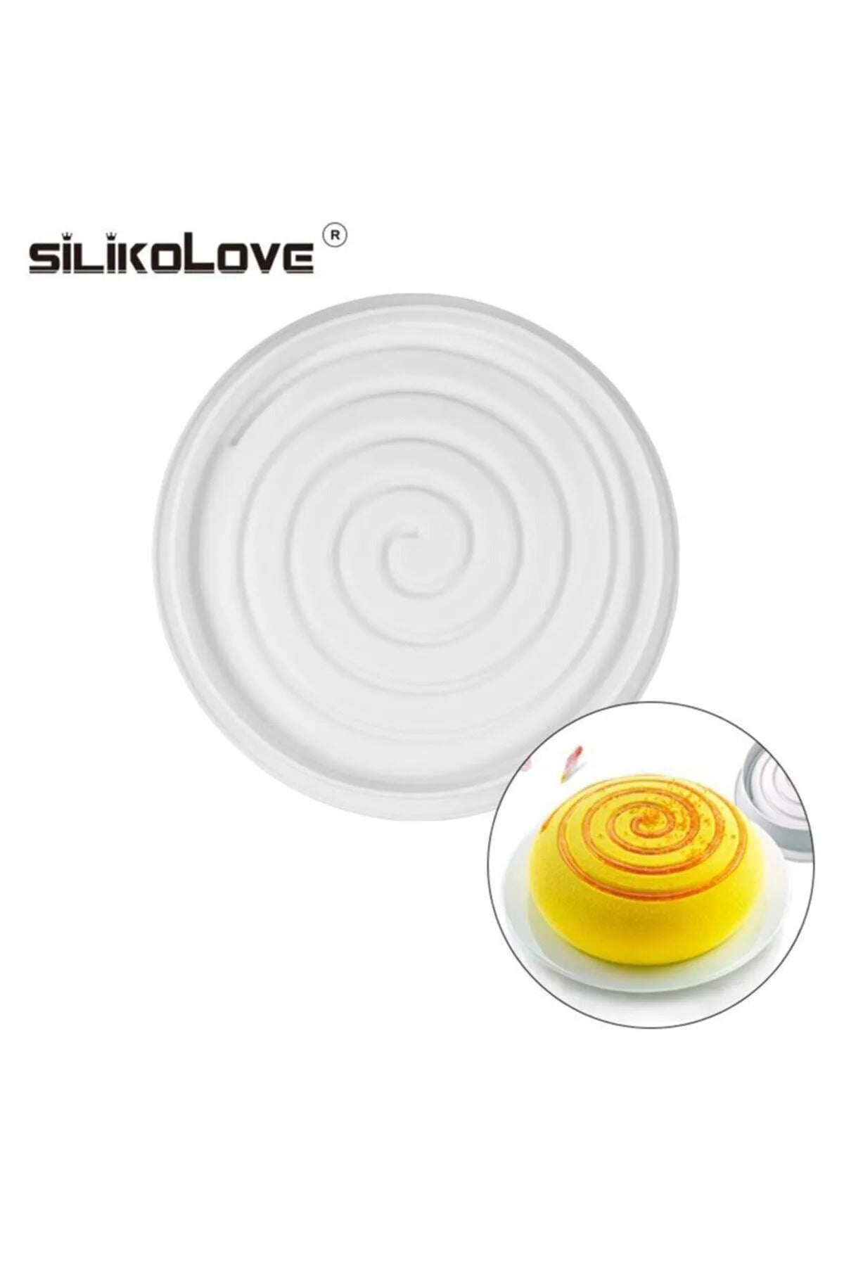 Spiral Yuvarlak Silikon Çikolata Kek Kalıbı