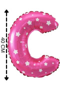 Folyo Balon C Harfi Helyum Balon 40 Cm Pembe Renk