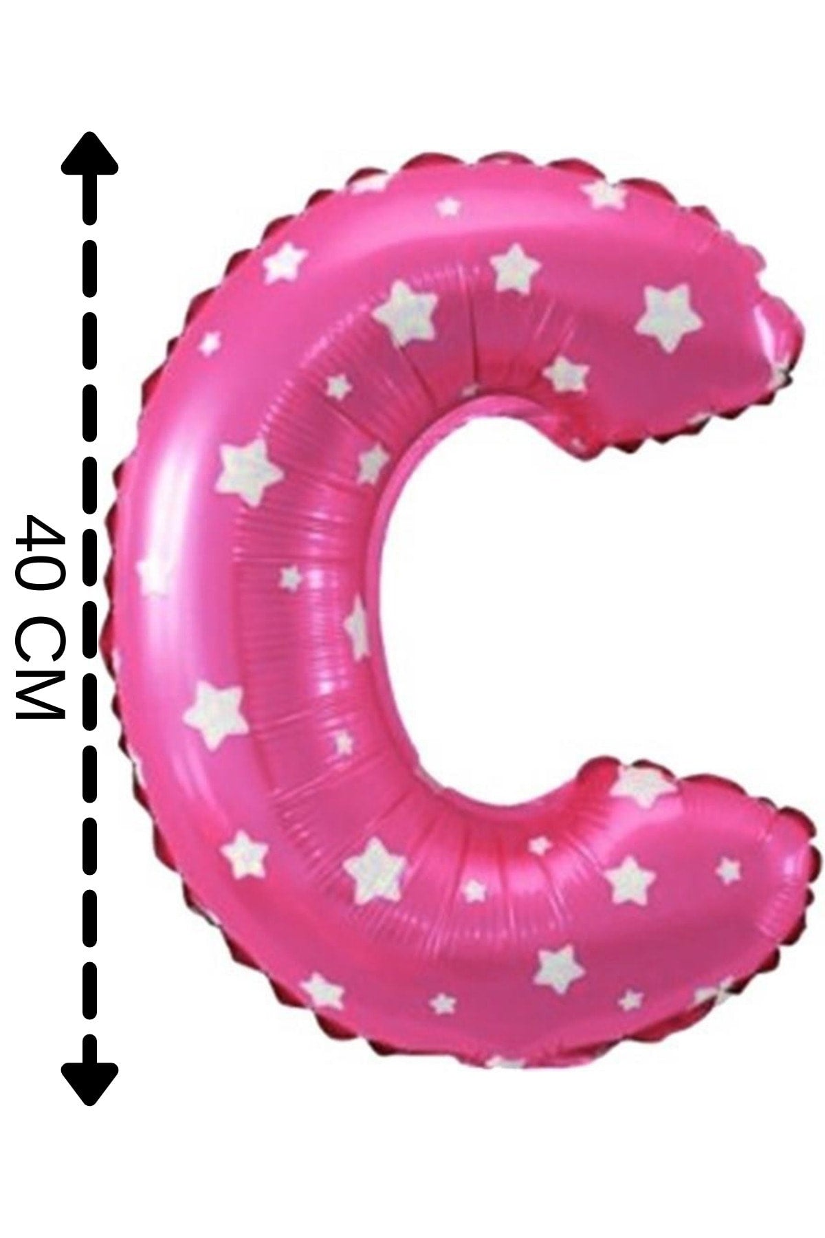 Folyo Balon C Harfi Helyum Balon 40 Cm Pembe Renk