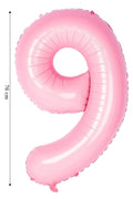 Folyo Balon 9 Rakamı Helyum Balon Pembe Renk