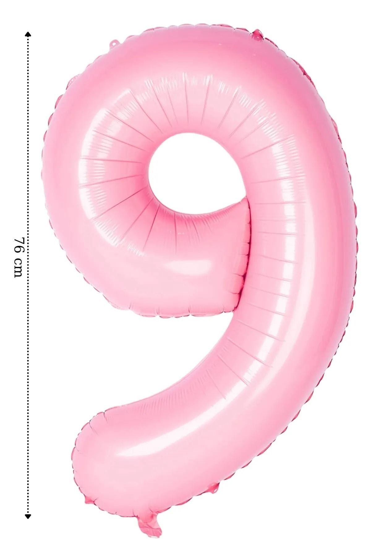 Folyo Balon 9 Rakamı Helyum Balon Pembe Renk