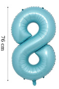 Folyo Balon 8 Rakamı Helyum Balon Mavi Renk