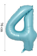 Folyo Balon 4 Rakamı Helyum Balon Mavi Renk