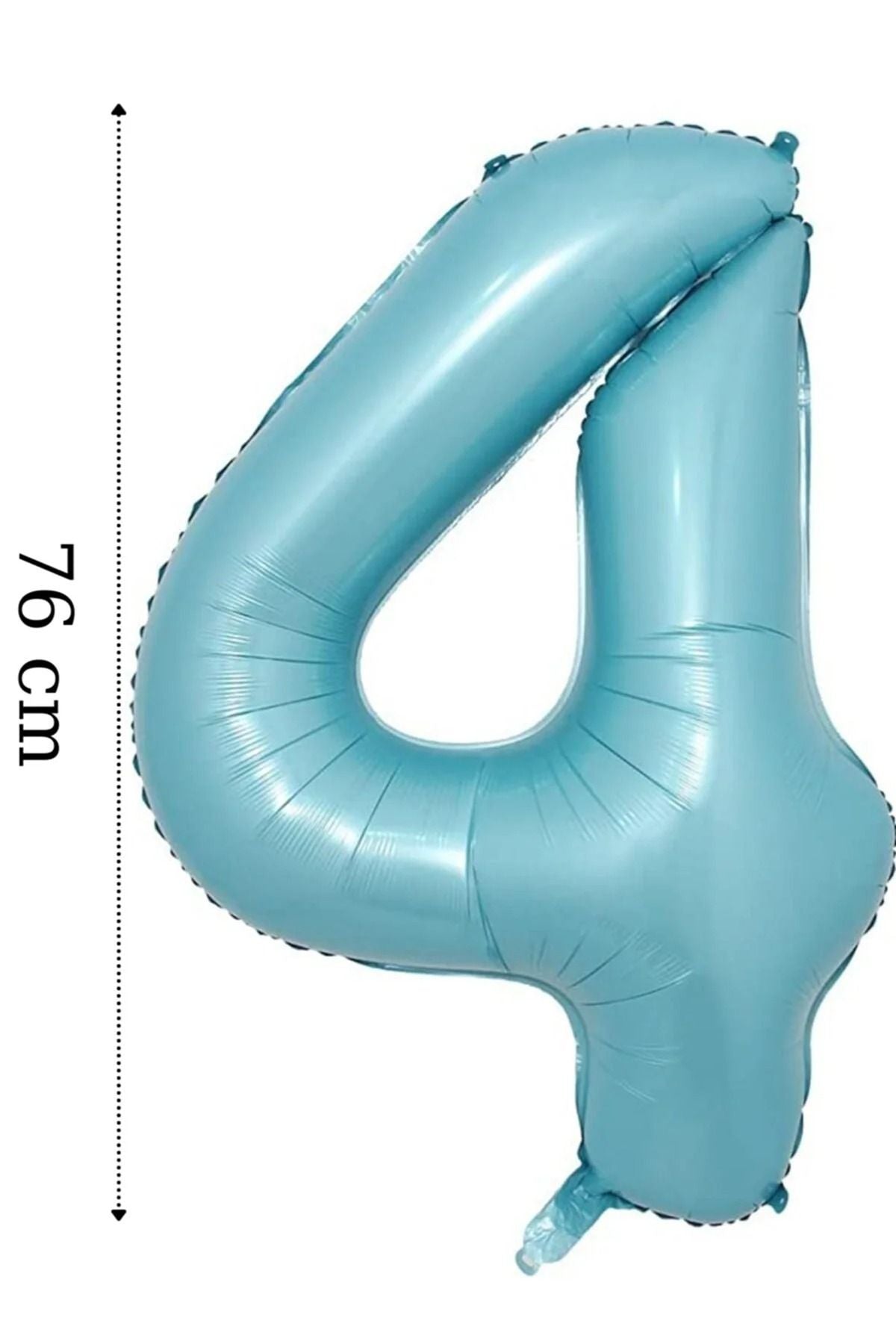 Folyo Balon 4 Rakamı Helyum Balon Mavi Renk