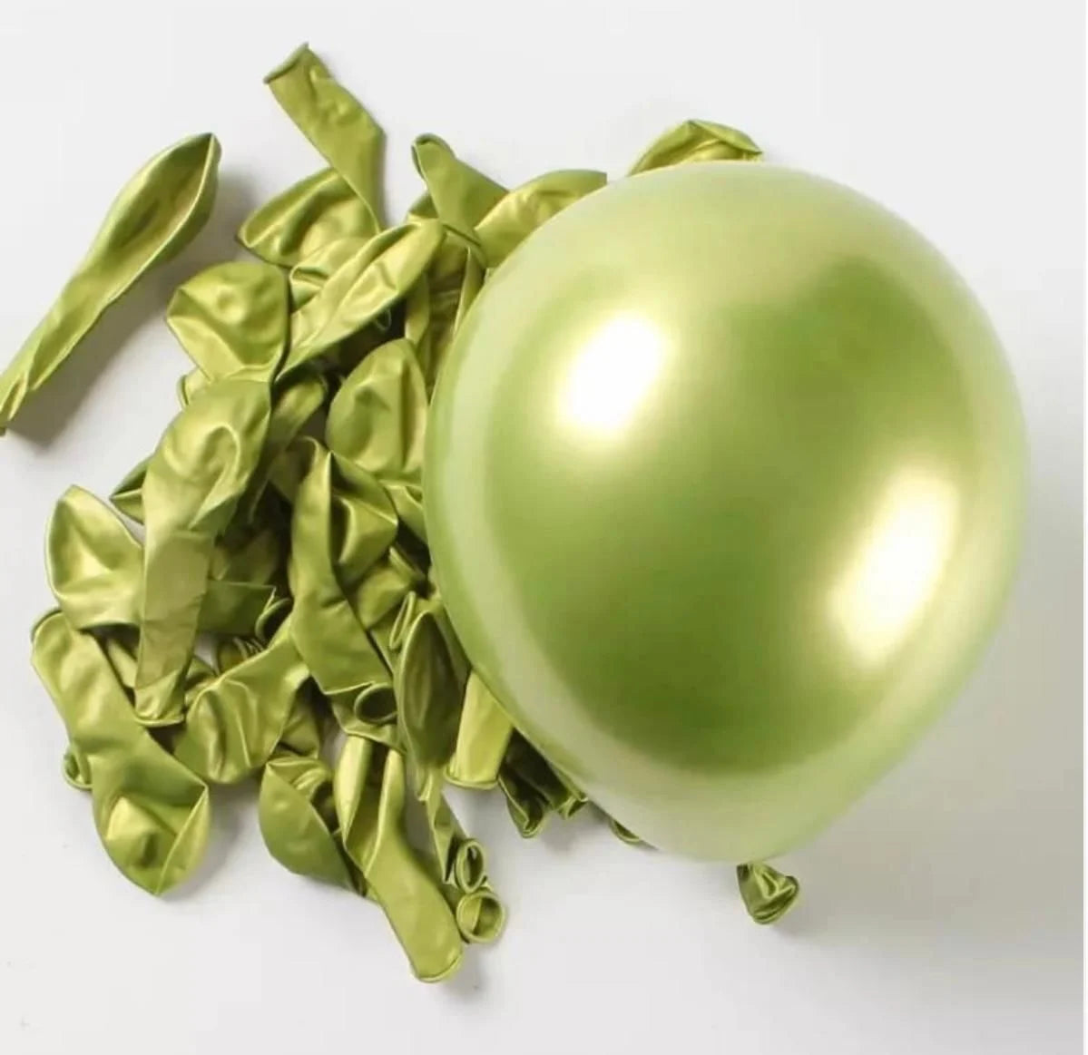 Fıstık Yeşil Krom Balon 100 Adet 5 inç