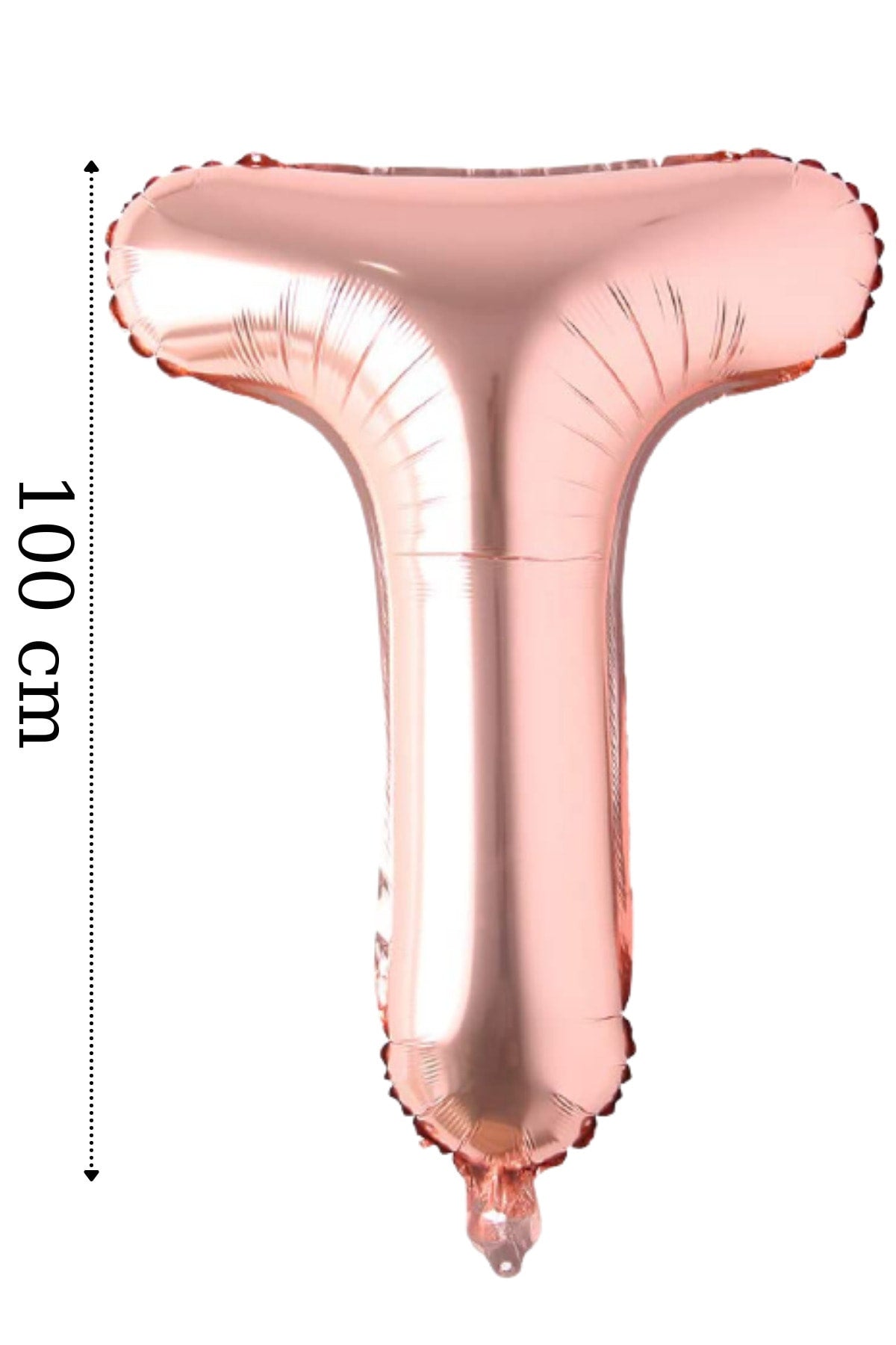 Folyo Balon T Harfi Helyum Balon 100 Cm Rose Renk