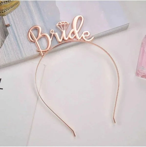 Bride To Be Tek Taşlı Taç Rose Gold