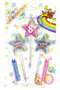Yıldız Figürlü 3d Tasarımlı Mum Pembe Renk 8 Rakamı 13 Cm (Agamograph Mum)