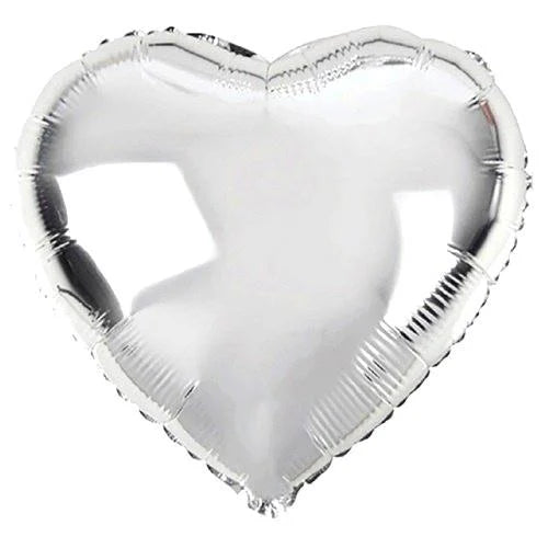 Gümüş Kalp Folyo Balon 24 inc