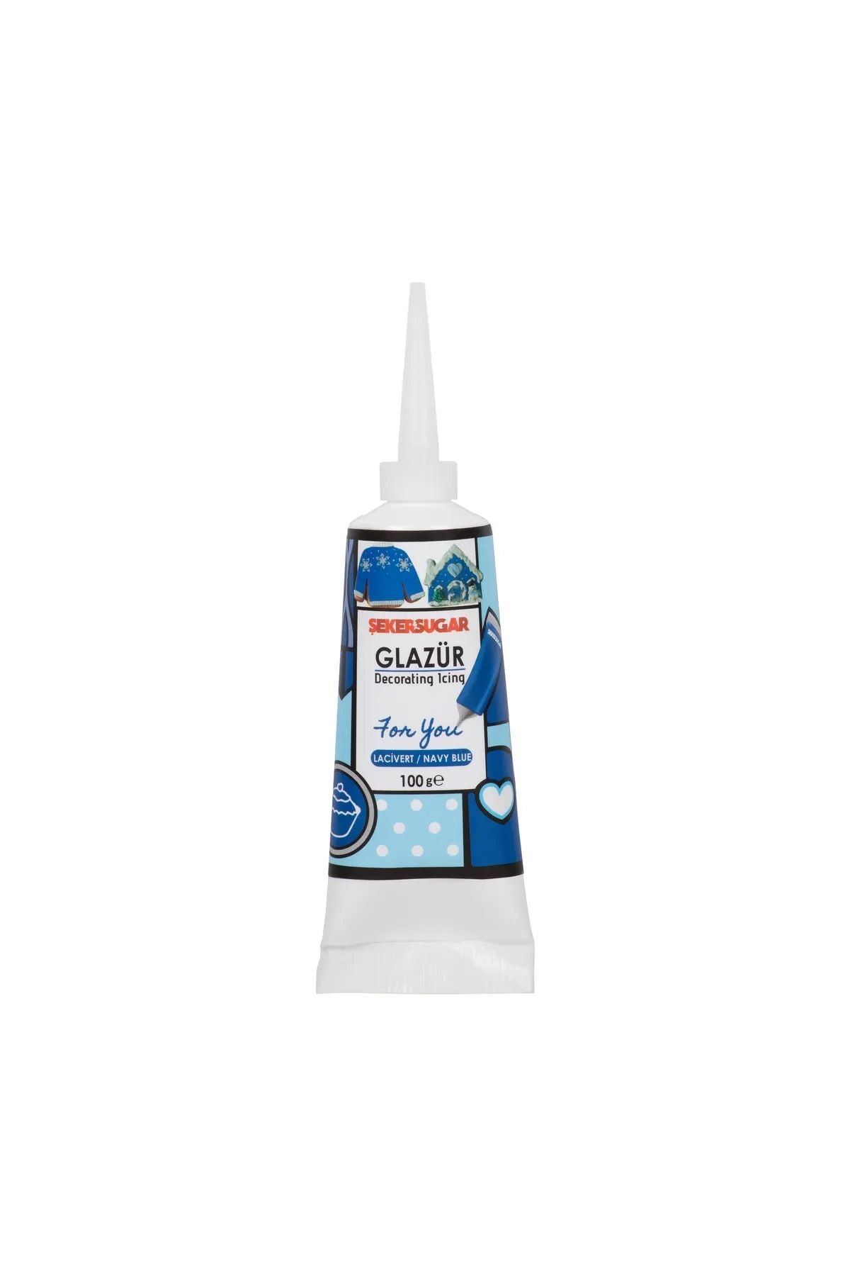 ŞEKER & SUGAR Süsleme Glazürü Lacivert Renk 100 Gr