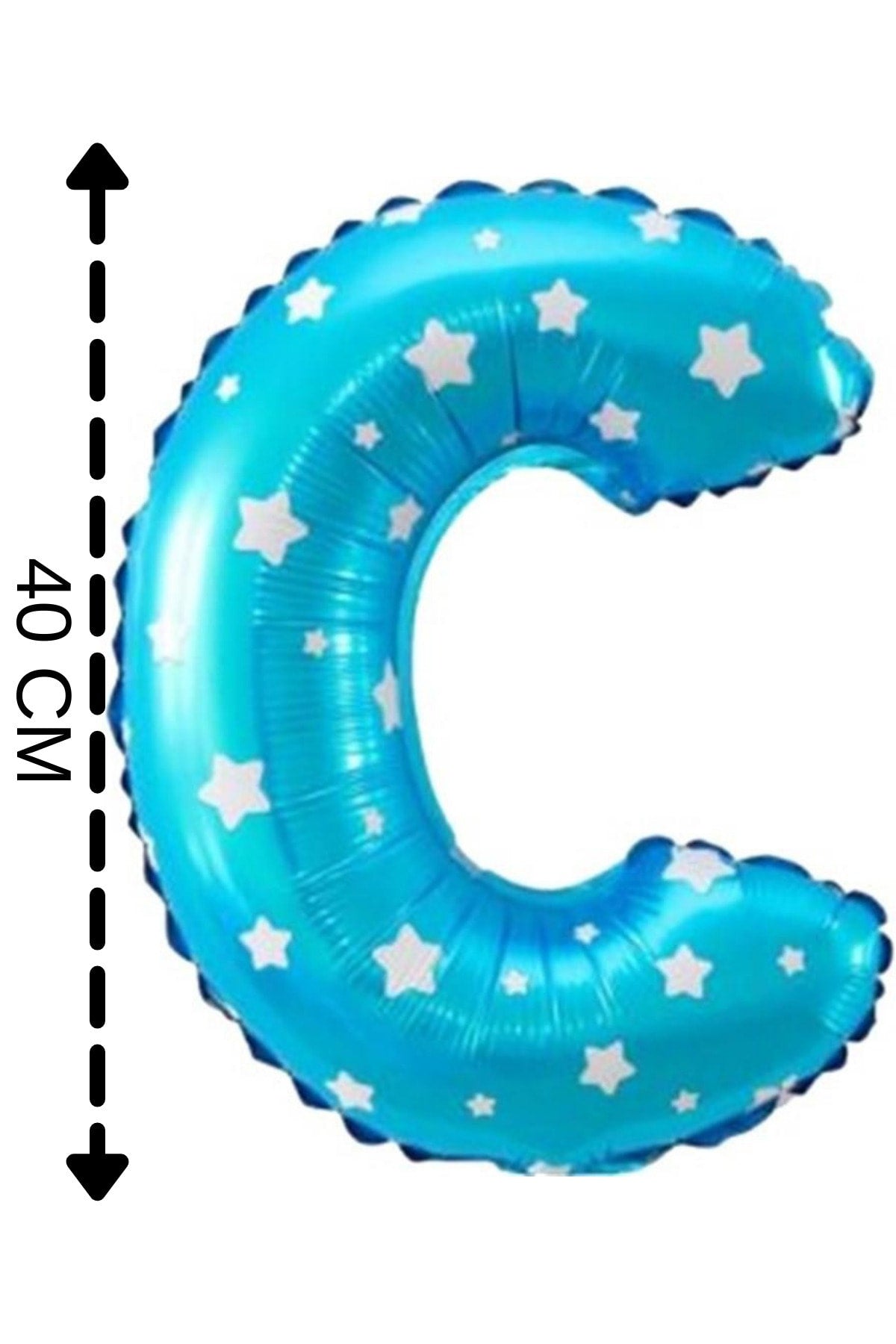 Folyo Balon C Harfi Helyum Balon 40 Cm Mavi Renk