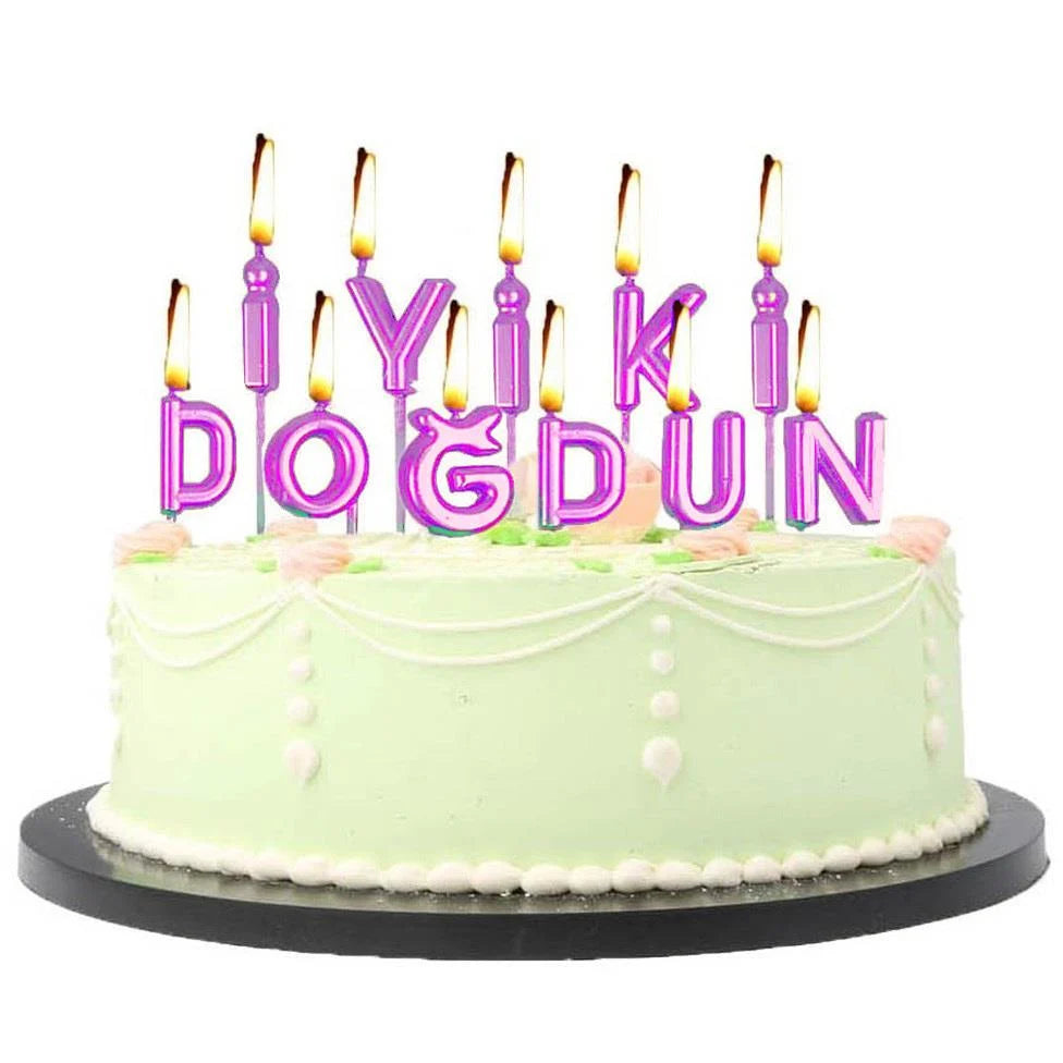 İyi ki Doğdun Pasta Mumu Pembe