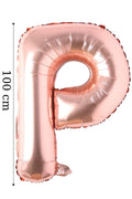 Folyo Balon P Harfi Helyum Balon 100 Cm Rose Renk