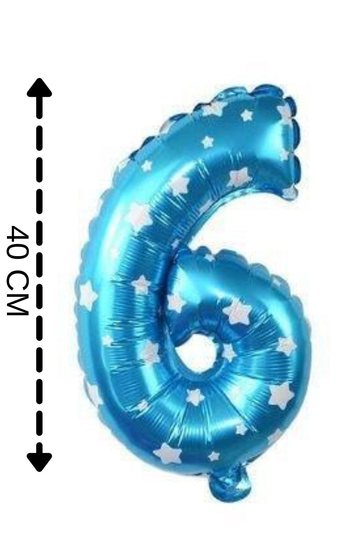 Folyo Balon 6 Rakamı Helyum Balon 40 Cm Mavi Renk