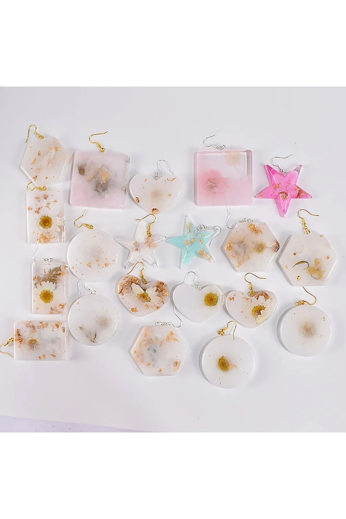 Epoksi Çoklu Yıldız Küpe Kolye Anahtarlık Silikon Kalıbı