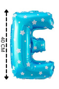 Folyo Balon E Harfi Helyum Balon 40 Cm Mavi Renk