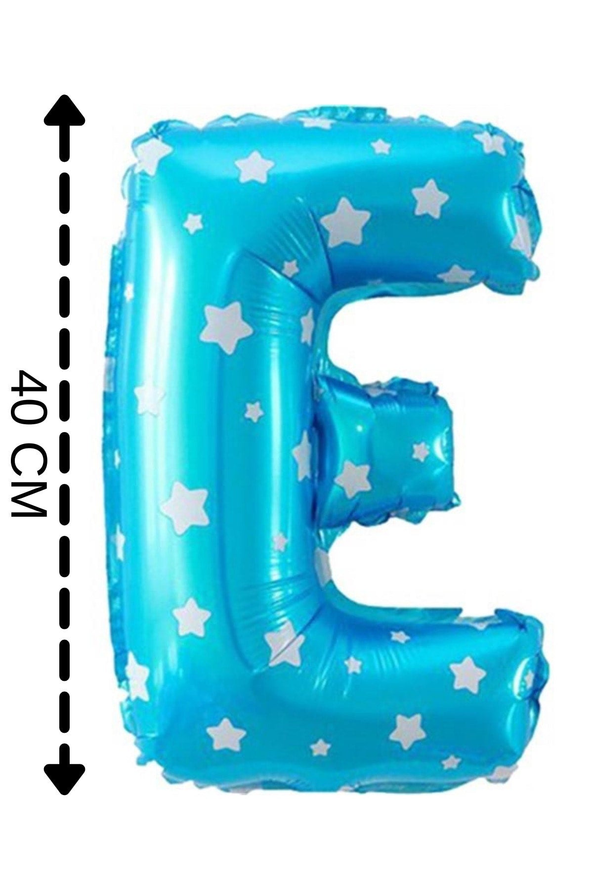 Folyo Balon E Harfi Helyum Balon 40 Cm Mavi Renk