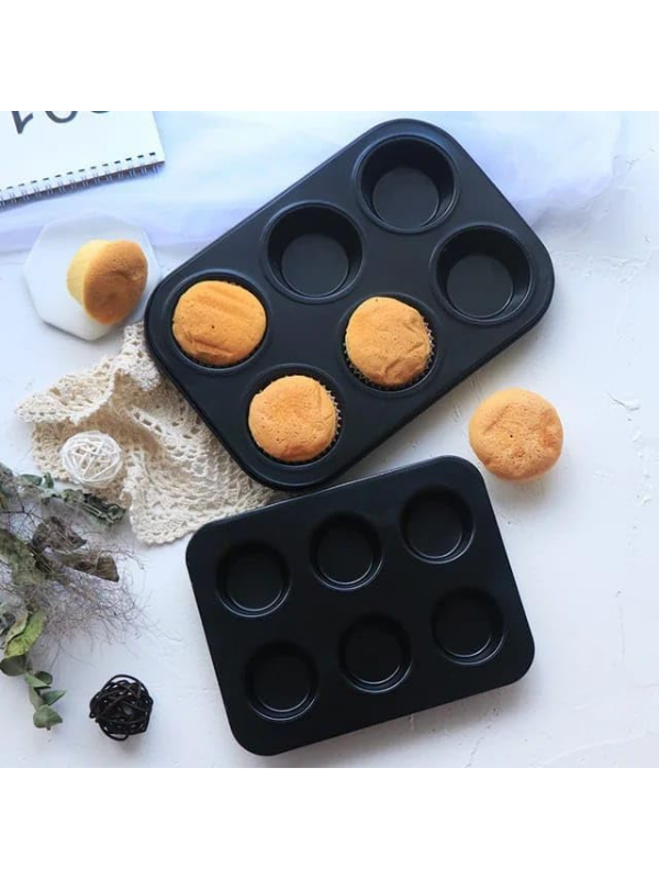 Metal Muffin ve Cupcake Tepsisi – Çok Amaçlı Fırın Tepsisi ve Kek Kalıbı 6'lı