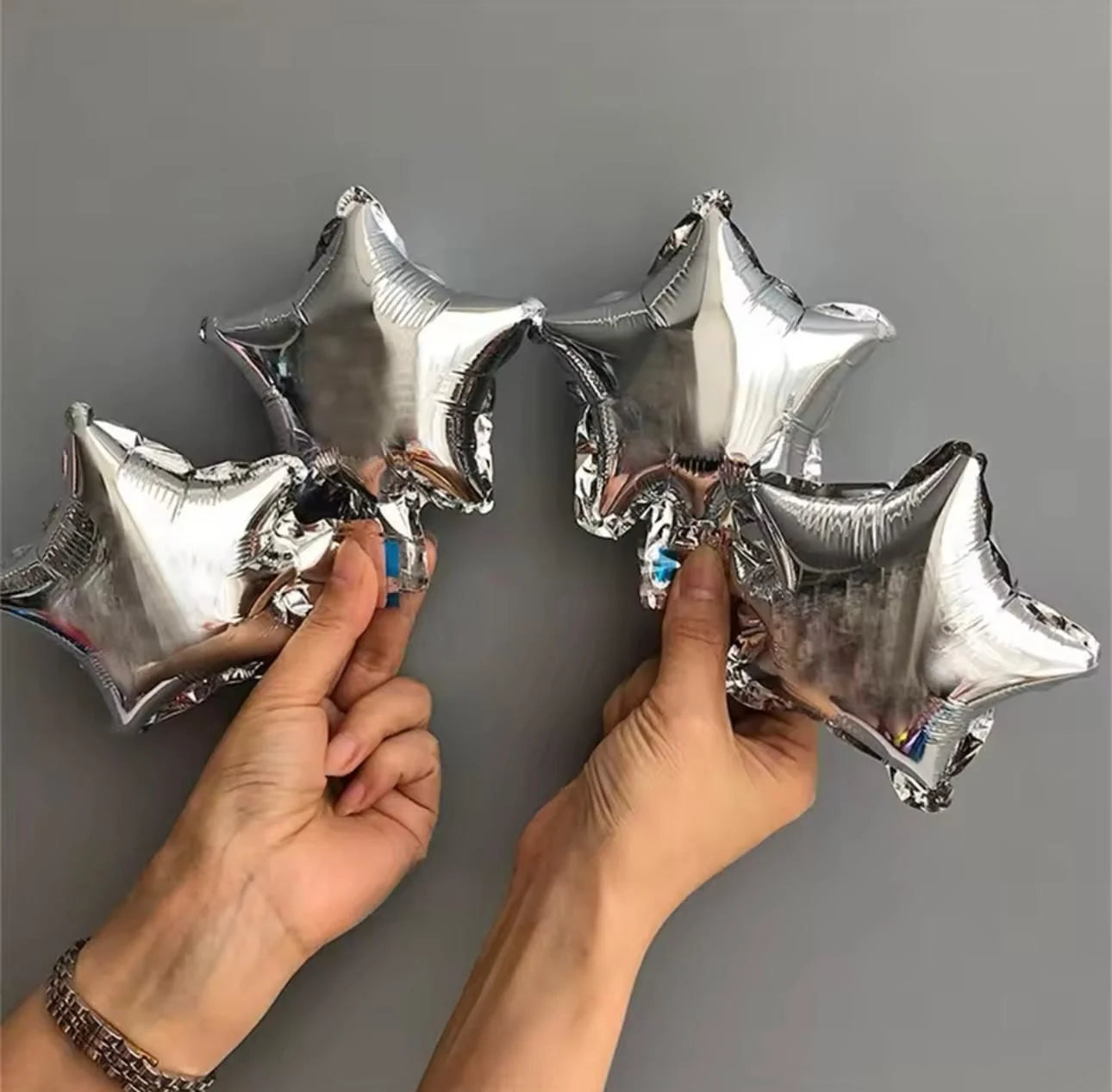 Gümüş Yıldız Folyo Balon 5 Adet 5 inç